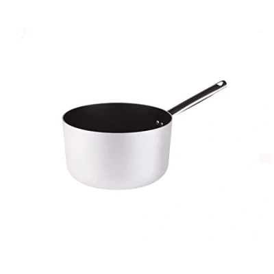Imagen de Pentole Agnelli Ollas Platinum Cacerola Alta de Aluminio, con Mango Tubular Acero Inoxidable, Plata, 18 cm
