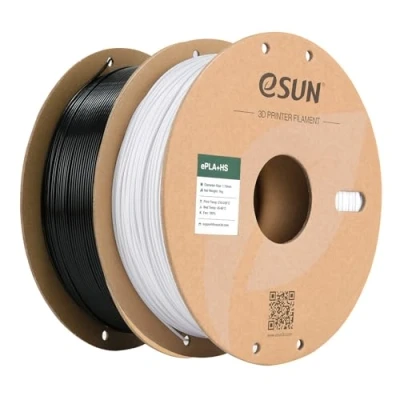 Imagen de eSUN PLA+ Filamento 1.75mm, de Alta Velocidad Precisión Dimensional +/ 0.03mm, 1KG por Carrete, 2 Carretes para Impresoras Velocidad,Negro y Blanco Frío