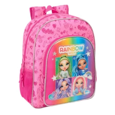 Imagen de RAINBOW HIGH SHINE Mochila Escolar Niño, Infantil, Adaptable a Carro, Ideal para Niños en Edad Escolar, Cómoda y Versátil, Calidad Resistencia, 32x12x38 cm