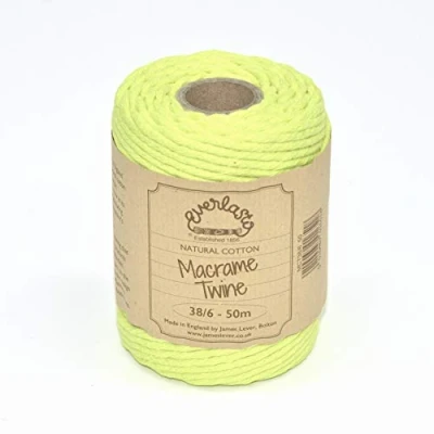 Imagen de Everlasto Hilo de macramé, Algodón, Verde Spring Green, 4 mm, 50