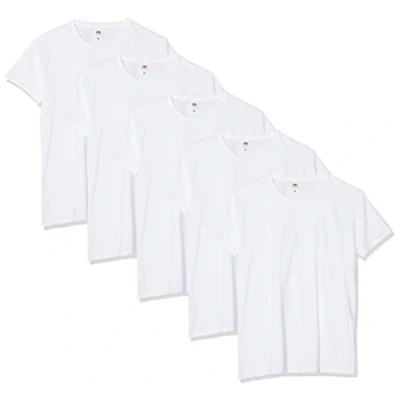 Imagen de Fruit of the Loom Iconic, Lightweight Ringspun tee, 5 Pack Camiseta, Blanco (White 30), XXXX Large (Size:4XL) (Pack de 5) para Hombre