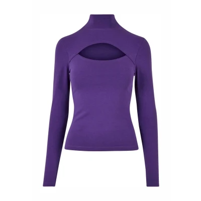 Imagen de Urban Classics Cutout Turtleneck Camiseta de manga larga, Mujer, Talla: Medium, Realviolet