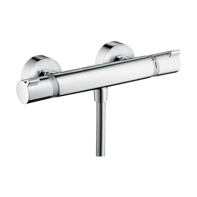 Imagen de hansgrohe Ecostat Comfort termostato para ducha visto , grifo con botón de seguridad (SafetyStop) a 40 C, mezclador 1 función, cromo, 13116000