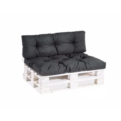 Imagen de Gutekissen® Cojines para palets PPI (Set (Asiento 120x80 +Respaldo 120x40), Negro)