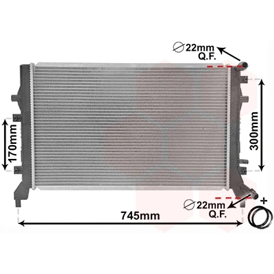 Imagen de VAN WEZEL 58002295 Radiador, refrigeración del motor Aluminio 625 387 18 *** IR PLUS con accesorios Aletas soldadas