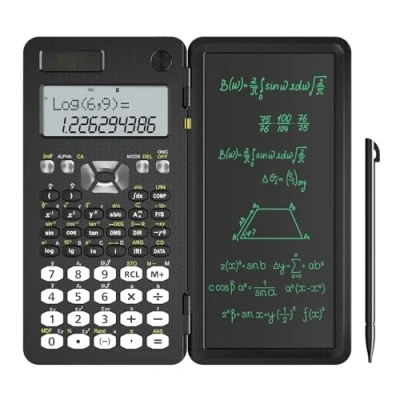 Imagen de NEWYES Calculadora científica Escolar + Tableta Escritura, 991 MS Plus Mejorada, 349 Funciones, Solar,calculadora portátil Plegable para Estudiantes, Profesores, Ingenieros