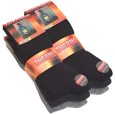 Imagen de 6 pares de calcetines térmicos tejido rizo completo, color negro, antracita y gris Schwarz, Anthrazit, Grau 43