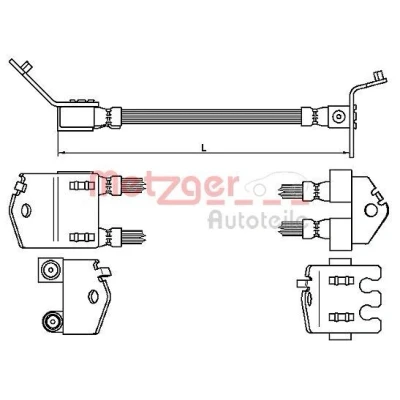 Imagen de METZGER 4112539 Latiguillos de Freno 423 FORD: Transit Connect Mk1 Furgón, Tourneo