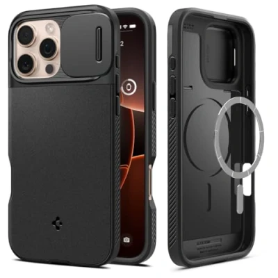 Imagen de Spigen Funda para iPhone 16 Pro MAX, Optik Armor MagFit Compatible con MagSafe Negro