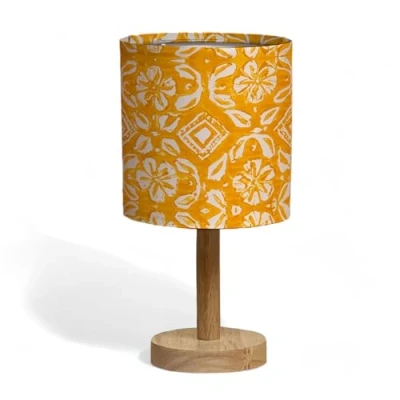 Imagen de Bellaluma Lampara Mesita Noche Decoracion Hogar Regalos Originales Lamparas De Habitacion Mesitas Dormitorio Pantalla Tela Mesa (Yelow Flower)