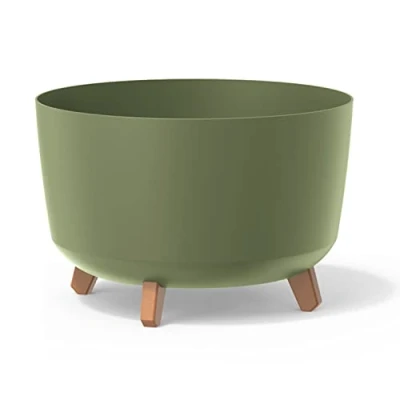Imagen de Macetero color verde tierra,sin depósito , colección GRACIA de 39cm x 25,7cm cm, capacidad 21,5 L.