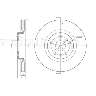 Imagen de METELLI Disco de freno OPEL: INSIGNIA A Sedán, Hatchback, Sports Tourer, VAUXHALL: Mk1 337,0mm 30,0mm 5 ventilado