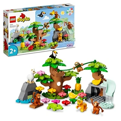 Imagen de LEGO 10973 Duplo Fauna Salvaje de Sudamérica, Animales Juguete, Set con Figuras Mono y Perezoso, Regalo Educativo para Niños Entre 2 5 Años