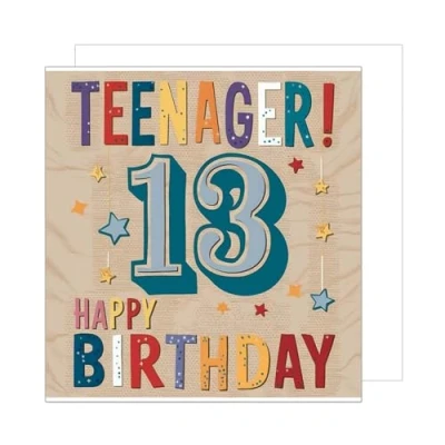 Imagen de Edition Seidel tarjeta de felicitación 13 cumpleaños cuadrada con sobre, felicitación, billet, feliz cumpleaños, jóvenes, niñas, estrellas