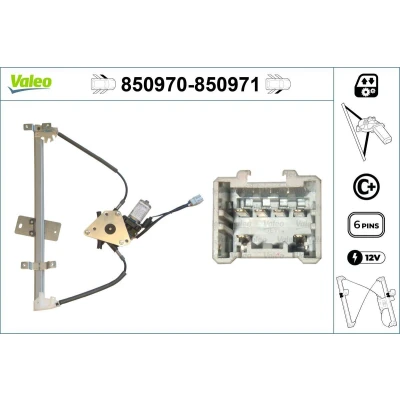 Imagen de Valeo Elevalunas Delante, izquierda eléctrico con electromotor para vehíc. volante a la función de confort 850970 HONDA: Jazz 2