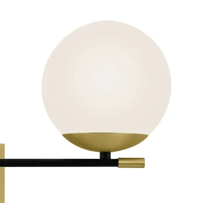 Imagen de MAYTONI DECORATIVE LIGHTING Aplique Nostalgia 2 lámparas, Estilo Moderno, Art Deco, Estructura de metal dorado, plafones cristal blanco para dormitorio u oficina, bombillas, x E14 40w 220v