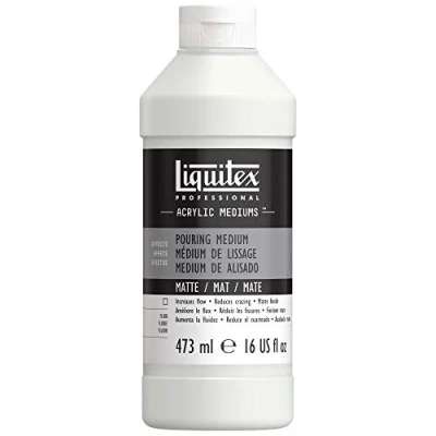 Imagen de Liquitex Professional Aditivos Médium de Efectos Pouring Medium, Medium Alisado, Para Técnica Vertido con Pintura Acrílica, Aumenta el Flujo, 473ML, Acabado Mates