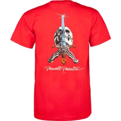 Imagen de Powell Camiseta Peralta Skull and Sword, Color Rojo, Talla XL