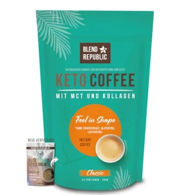Imagen de Keto Style Brew (Classic) Café con ⍟ Arábica Aceite de coco MCT colágeno Péptidos para la dieta baja en carbohidratos 220g 22 tazas
