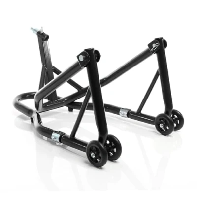 Imagen de XPOtool Caballete a tija para motos con 5 adaptadores 13 18 mm rueda delantera reparación taller