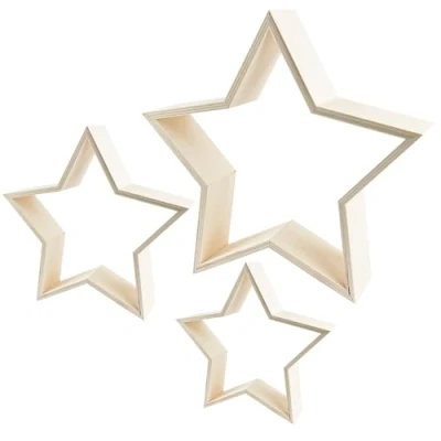 Imagen de Estrellas, marco de madera, en tres tamaños diferentes, 3 unidades