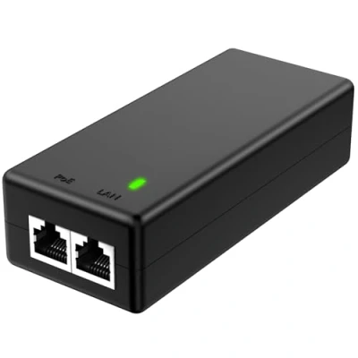 Imagen de Adaptador Inyector PoE Gigabit YuanLey 30W, Convierte No a Gigabit, Power Over Ethernet 48V IEEE 802.3af/at, PoE+ 10/100/1000Mbps Plug &amp; Play, Distancias de hasta 100 Metros