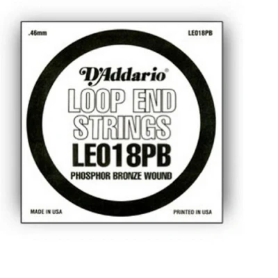 Imagen de D&#039;Addario LE018PB, cuerda individual de bronce fosforado con terminación lazo, .018