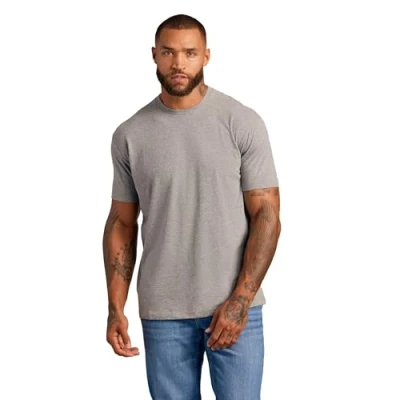 Imagen de True Classic Camiseta de Manga Corta con Cuello Redondo para Hombre, 1 Unidad Gris Claro Jaspeado, M