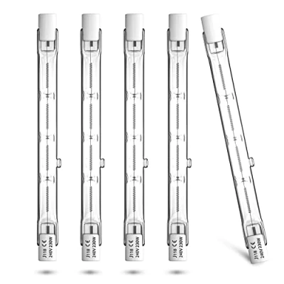 Imagen de Luxvista 230W R7S 118mm Bombilla Halógena Lineal Slim 118mm, J118 Dimmable Blanco Cálido 2800K Adecuado para lámparas de paisaje, 5 Unidades