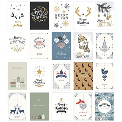 Imagen de Edition Seidel Juego de 20 tarjetas Navidad diseño premium con sobre, postales