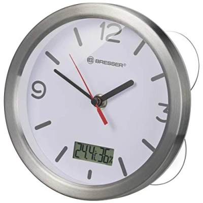 Imagen de BRESSER My Time Termo/Higro Reloj de baño, Aluminio, Blanco, 0 cm