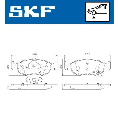 Imagen de SKF VKBP 80236 A Juego de pastillas freno con avisador acústico desgaste
