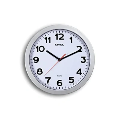 Imagen de Maul 9053195 Reloj de Pared, plastico, Plata, Ø 30 cm