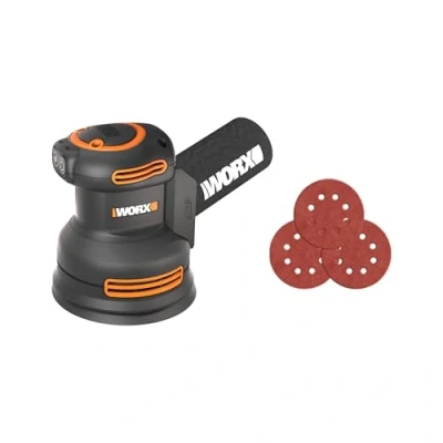 Imagen de WORX NITRO Lijadora excéntrica inalámbrica de 20 V Bandeja lijado 125 mm Ideal para superficies planas o curvas sin escobillas Velocidad variable Se entrega batería ni cargador