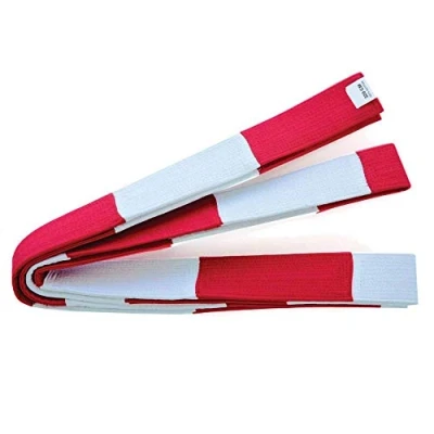 Imagen de Playwell Artes Marciales Deluxe 2&quot; Ancho Masters Instructor Bloque Cinturón Rojo/Blanco Nuevo 320cm