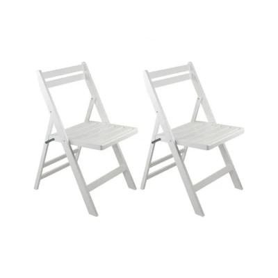 Imagen de Orion91 Silla de Comedor Plegable (Pack 2),Madera Bambú,Salón,Cocina,Portátil,Estilo Moderno,Dimensiones 42.5x47.5x79cm (LargoxAnchoxAlto),Carga Máx. 90kg,Variedad Colores,Blanco Roto