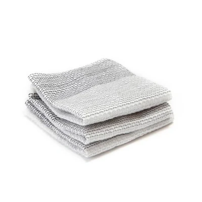 Imagen de Full Circle Tidy 100% Organic Cotton Dish Cloths, Set of 3, Grayscale Juego de 3 paños para Platos círculo Completo, Color Gris FC10206GY, Algodón, 30.5 x 0.2 cm, Pack