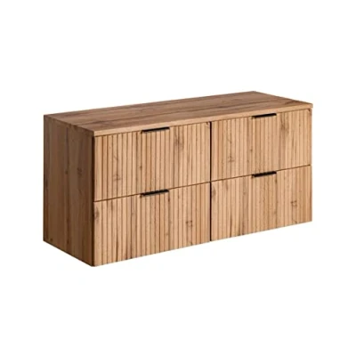 Imagen de PIASKI Mueble de Lavabo Doble 120 cm ADEL Oak, con encimera o Empotrado, Colgante, Muebles baño (con encimera)