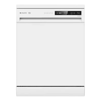 Imagen de Aspes Lavavajillas 60cm Blanco AJ13601ED. 1890W, 14 Cubiertos, 2 Bandejas, 6 Programas, Display LED táctil, Función Stop&amp;Go, Eficiencia Energética Clase E