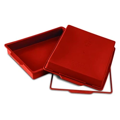 Imagen de Silikomart SFT300 Moldes de Silicona para Tartas RECTANGULAR, Antiadherente, Pack 1 Molde Reposteria con Anillo Seguridad, 280 x 220 mm, h 40 Volumen 2,25 l, Made in Italy