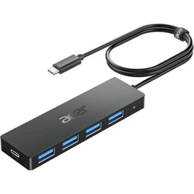 Imagen de Acer Hub USB C 3.0 4 Puertos, Ultra Delgado Múltipuertos, Expansor de para Laptop con Aimentación, Adaptador Portátil, Windows, Linux, PC y más, 1.2m