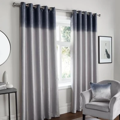 Imagen de Fusion Ombre Strata Par de Cortinas con Ojales 168 cm Ancho x 137 caída en Gris