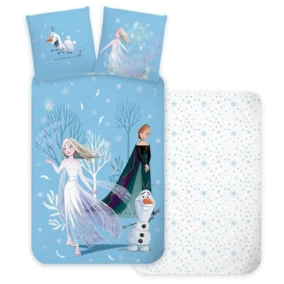 Imagen de Juego de cama Disney Frozen con funda nórdica reversible 100 x 135 cm y almohada 40 60 cm, % algodón
