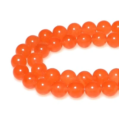 Imagen de MJDCB 4mm 85 piezas Cuentas de Piedra Jade Naranja Redondas Sueltas Piedras Semipreciosas para Hacer Joyas Pulseras Collares