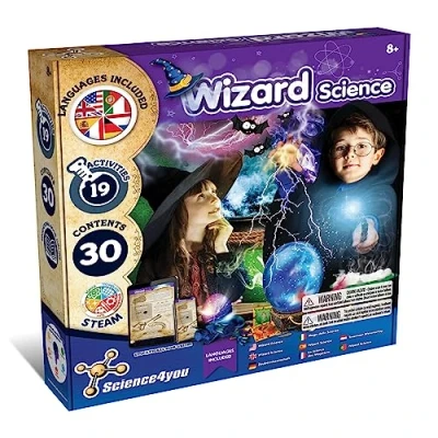 Imagen de Science4you Ciencia del Mago, Niños 8+ Años Multi Idioma Kit Cientifico de Magia para Niños, 19 Actividades: Haz una Bola Cristal con tu Varita Juegos Educativos