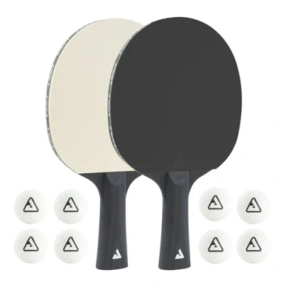 Imagen de JOOLA Set de Ping Pong Black&amp;White 4 Palas Tenis Mesa + 8 Pelotas, Blanco/Negro, 10 Piezas