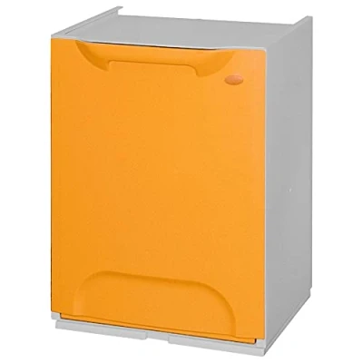 Imagen de Art Plast R34/1G Cubo de reciclaje plástico apilable, Naranja/Blanco