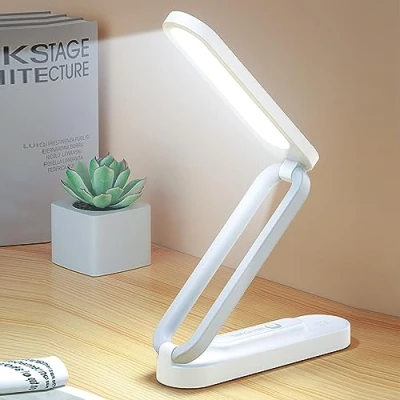 Imagen de Nizirioo lámpara de escritorio LED inalámbrica plegable, mesa regulable con 3 niveles brillo, respetuosa los ojos, lectura, USB, recargable, control táctil