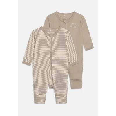 Imagen de Name it Nbnnightsuit ZIP Unisex 2 PACK Pijama para niños, Talla: 0 1m, Beige
