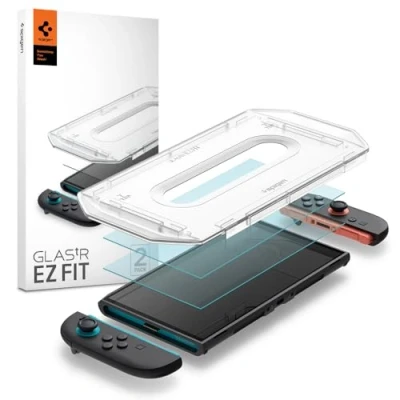 Imagen de Spigen Glas.tR EZ Fit Protector Pantalla para Nintendo Switch 2, Instalación Fácil, Dureza 9H, Alta Definición